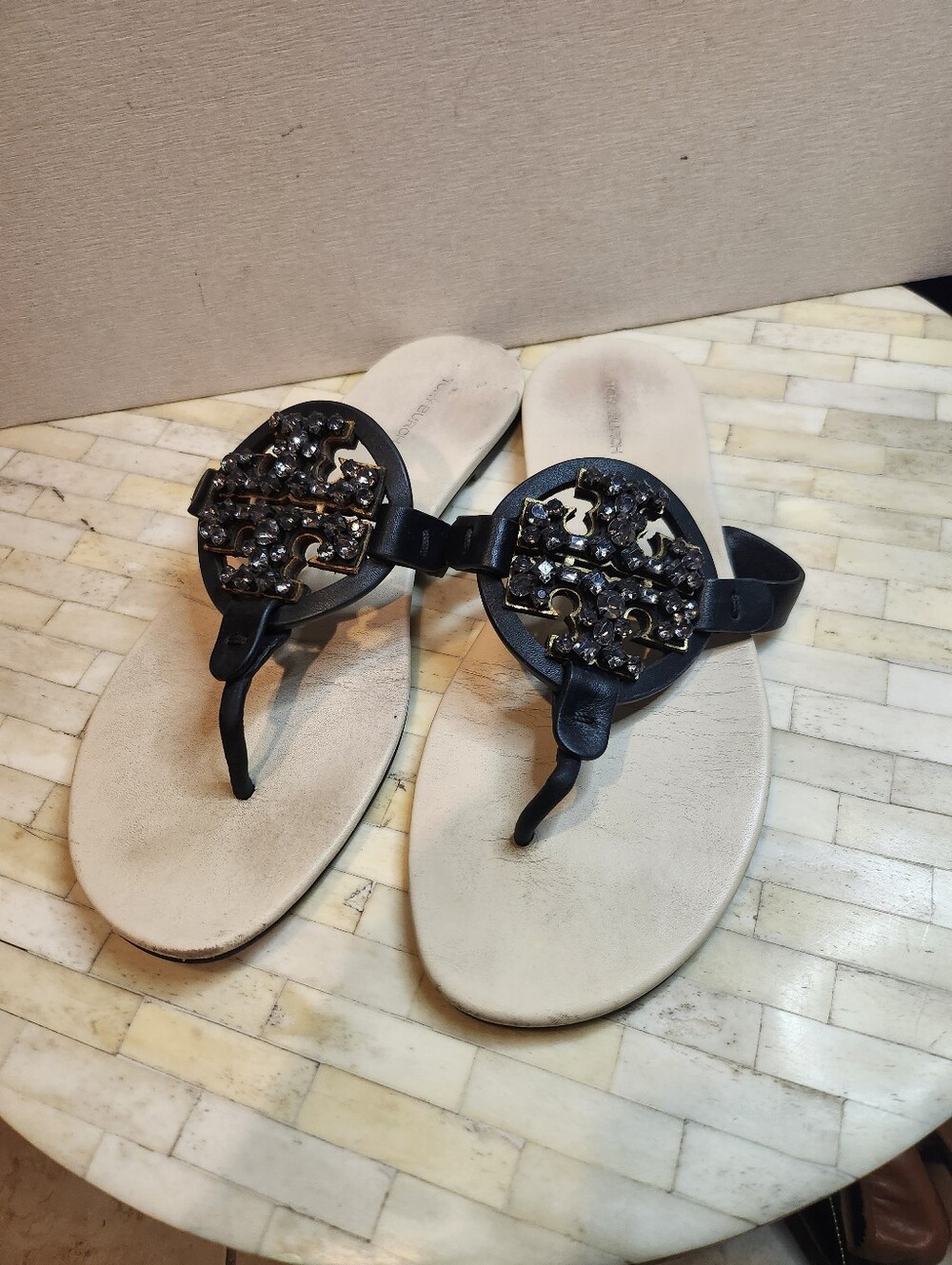 Tory Burch Crystal Miller Soft Sandals size 8